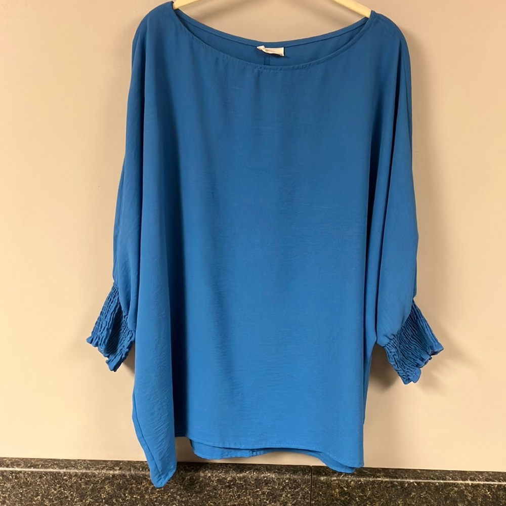 3/$15 ❤️  143 story blue smocked sleeve shirt 1x